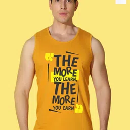 WOOSTRO Pack Of 2 Printed Super Combed Cotton Gym Vests VWS26(MORE WHITE)(MORE MUSTARD)-image-48