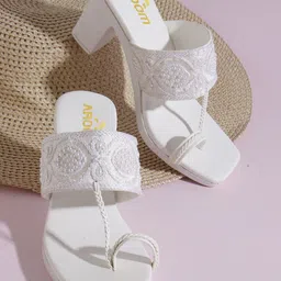 AROOM Embellished Party Block Sandals-picture-4