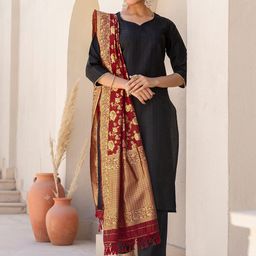 SKYLEE Women Ethnic Motifs Regular Kurta with Trousers & With Dupatta-picture-8