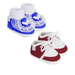 NESKA MODA 0 To 6 Month 2 Pair Set Newborn Baby Unisex Soft Skin-Friendly Cotton Lace Shoes Booties-image-86