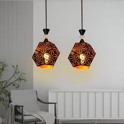 GAUVIK Black & Brown Printed Ceiling Lamp-2