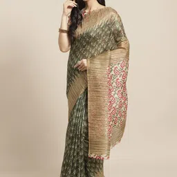 Anouk Rustic Ethnic Motifs Printed Pure Silk Celebrity Saree-image-78