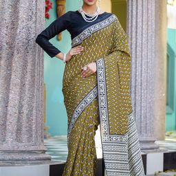 Saree mall Bagh Silk Blend Dabu Sarees-picture-8