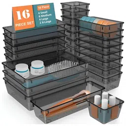 JD FRESH Black 16 Pieces Makeup Organisers-picture-43