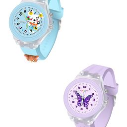 Spiky Unisex Kids Printed Dial & Embellished Straps Analogue Watch Combo_ButterflyMonk-0