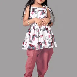 Aarya Designer Girls Printed Pleated Kurta with Dhoti Pants-image-55