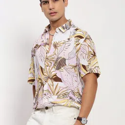 SHOWOFF Men Comfort Slim Fit Floral Opaque Printed Casual Shirt-image-77