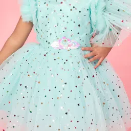 BAESD Floral Flutter Sleeve Net Fit & Flare Dress image 2