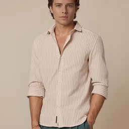 SAMRIZ Men Vertical Striped Spread Collar Casual Shirt-picture-16