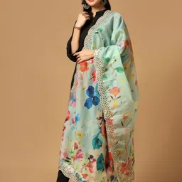 Kaizen TEXO FAB Printed Organza Dupatta image 3