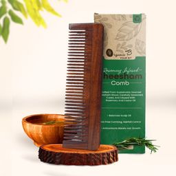 Organic B Narrow Single Teeth Rosewood Comb Infused With Rosewood-image-42