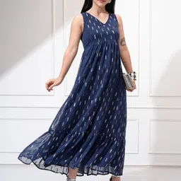 Vishudh Women Ethnic Motifs Printed Fit and Flare Dress-picture-56