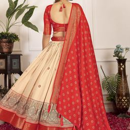 Aika Printed Foil Print Ready to Wear Lehenga & Unstitched Blouse With Dupatta image 4