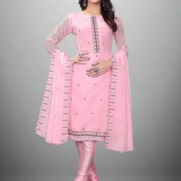 Maroosh Embroidered Thread Work Unstitched Dress Material-image-4