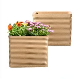 RUBOXA 2Pcs Brown Textured UV ProtectedPlanters-image-81