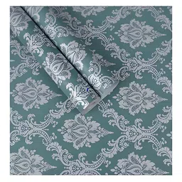 Aura Teal Green & White Printed Self-Adhesive Wall Stickers-image-1