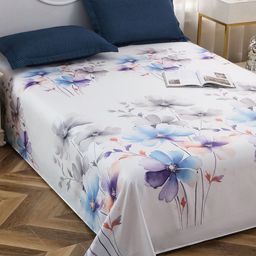 Story@home White & Blue Printed 240 TC Microfiber Queen Bedsheet Set 2.35 m x 2.50 m-image-40