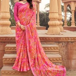 Mitera Ethnic Motifs Poly Chiffon Saree-4