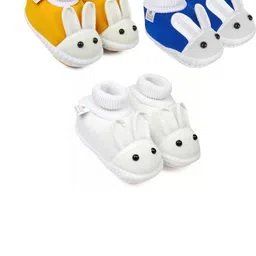 NESKA MODA 6 To 12 Months Infants 3 Pair Combo Pack Cute Soft Cotton Rabbit Booties-image-79