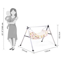 fab n funky Foldable Cradle With U Shape Hammock - Cream image 3