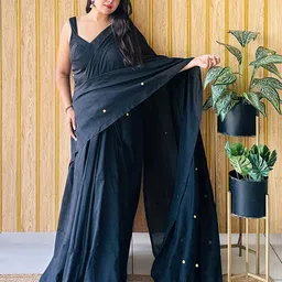 Anouk Embellished Tasseled Border Pure Cotton Saree-5