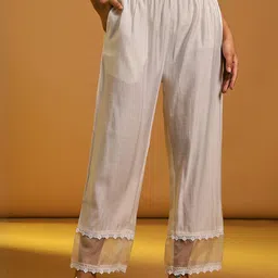 LIMEROAD Women Ethnic Solid Poly Silk Fusion Palazzo-picture-10