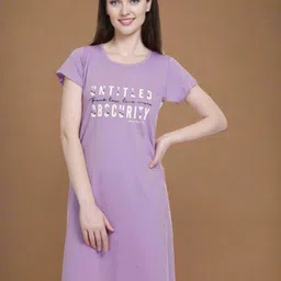 White Moon Printed Nightdress-image-33