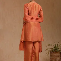 Soch Embroidered Woven Design Sequinned A-Line Kurta with Palazzos & Dupatta image 3