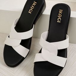 IKAGI Women Wedding & Casual Platform Slip-On Wedge Heel Sandals-12