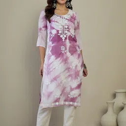 Anouk Floral Embroidered Thread Work Regular Straight Kurta-picture-43