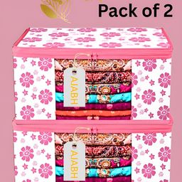 Ajabh Pink Set of 2 Regular Multi-Utility Organisers-5