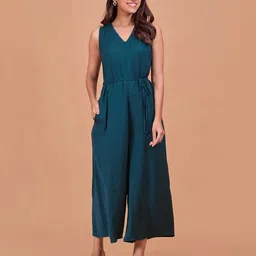 all about you Women V-Neck Sleeveless Basic Jumpsuit-image-49