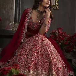 Biba Embroidered Beads and Stones Ready to Wear Lehenga & Blouse With Dupatta-picture-4