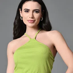DressBerry Halter Neck Sleeveless Crop Top-25