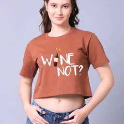 Lazy Lush Typography Printed Cotton Crop Tshirts-image-60