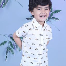 Nature Nook Kids Boys Conversational Printed Cotton Casual Shirt-image-17