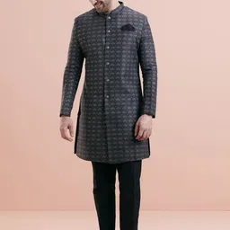 KISAH Men Ethnic Motifs Indowestern Sherwani Trouser Set-13