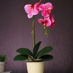 TAYHAA Beige 1 Pieces Orchid Artificial Plant With Pot-16