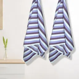 Myntra Elegant Homes Violet & White 2 Striped Cotton 150 GSM Bath Towel-picture-13