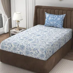 HIDECOR Super soft glace cotton printed Single Bed bedsheet with 1 pillow cover-picture-48