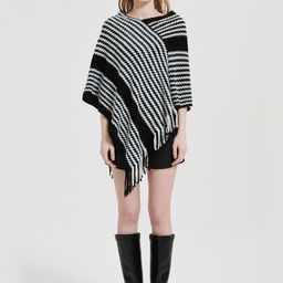 Bold N Elegant Striped Round Neck Poncho Sweater-image-63