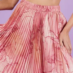 ZWERLON Abstract Printed A-Line Midi Skirt image 3