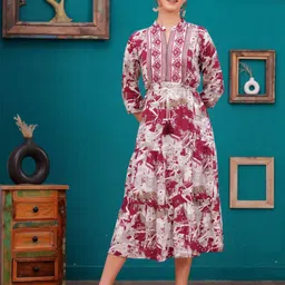 OH MI DIOS Floral Print A-Line Dress-image-42