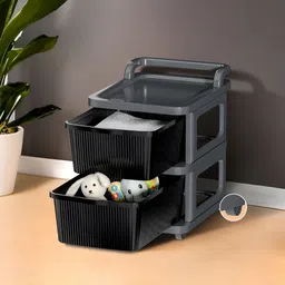 RUBOXA Grey Set of 1 Regular Drawer Organiser Organisers-31