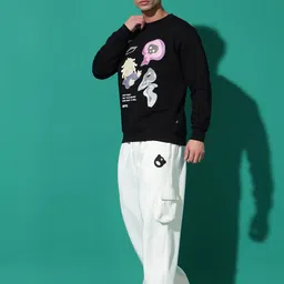 GRIFFEL Graphic Printed Sweatshirt with Track Pants image 3