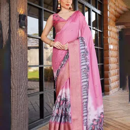 Sitanjali Floral Zari Poly Chiffon Saree-image-82
