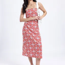 glitchez Smocked Chic Floral Checks Slim Fit Co-Ords-image-21