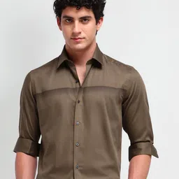 Arrow New York Men Comfort Spread Collar Solid Cotton Slim Fit Formal Shirt-picture-22