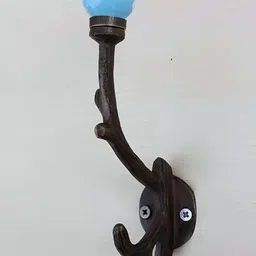 IndianShelf Black & Blue Dot Printed Ceramic Wall Hook-image-75