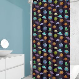 ArtzFolio Purple & Blue Printed Waterproof Shower Curtain-image-110